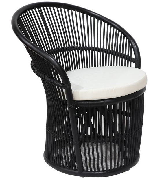 Narva fauteuil in rotan - Zwart