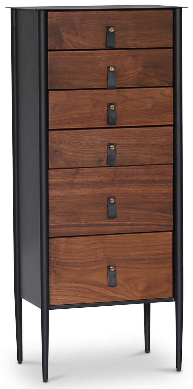 Flash byrå H 115cm - Svart/valnöt Flash byrå H 115cm - Svart/valnöt