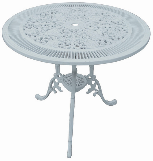 Alfon Caf�bord i gjuten aluminium �74 cm - Vit