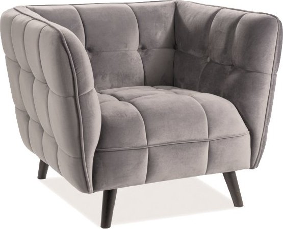 Renae fauteuil van grijs fluweel