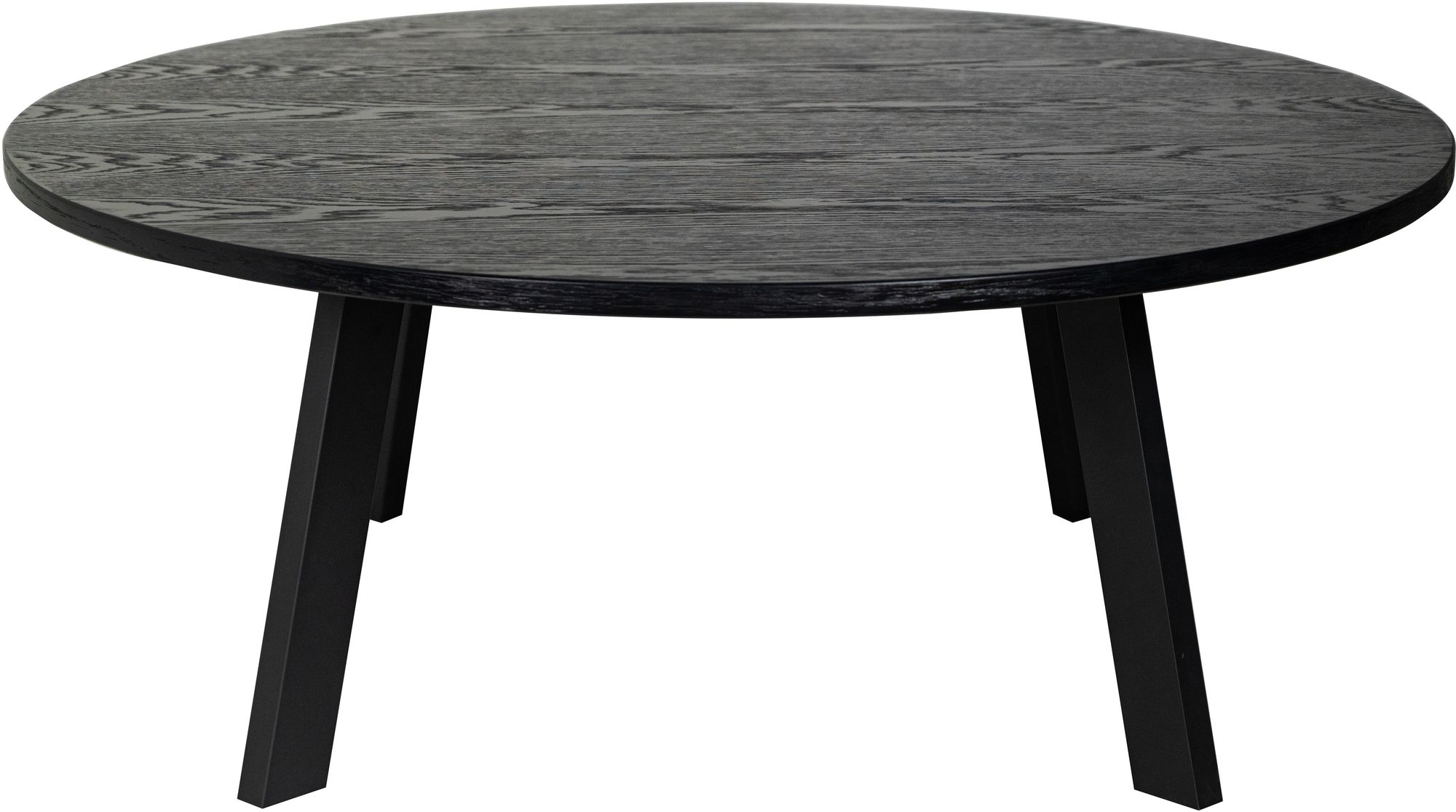 Freddy stort runt soffbord i svartbetsad ek