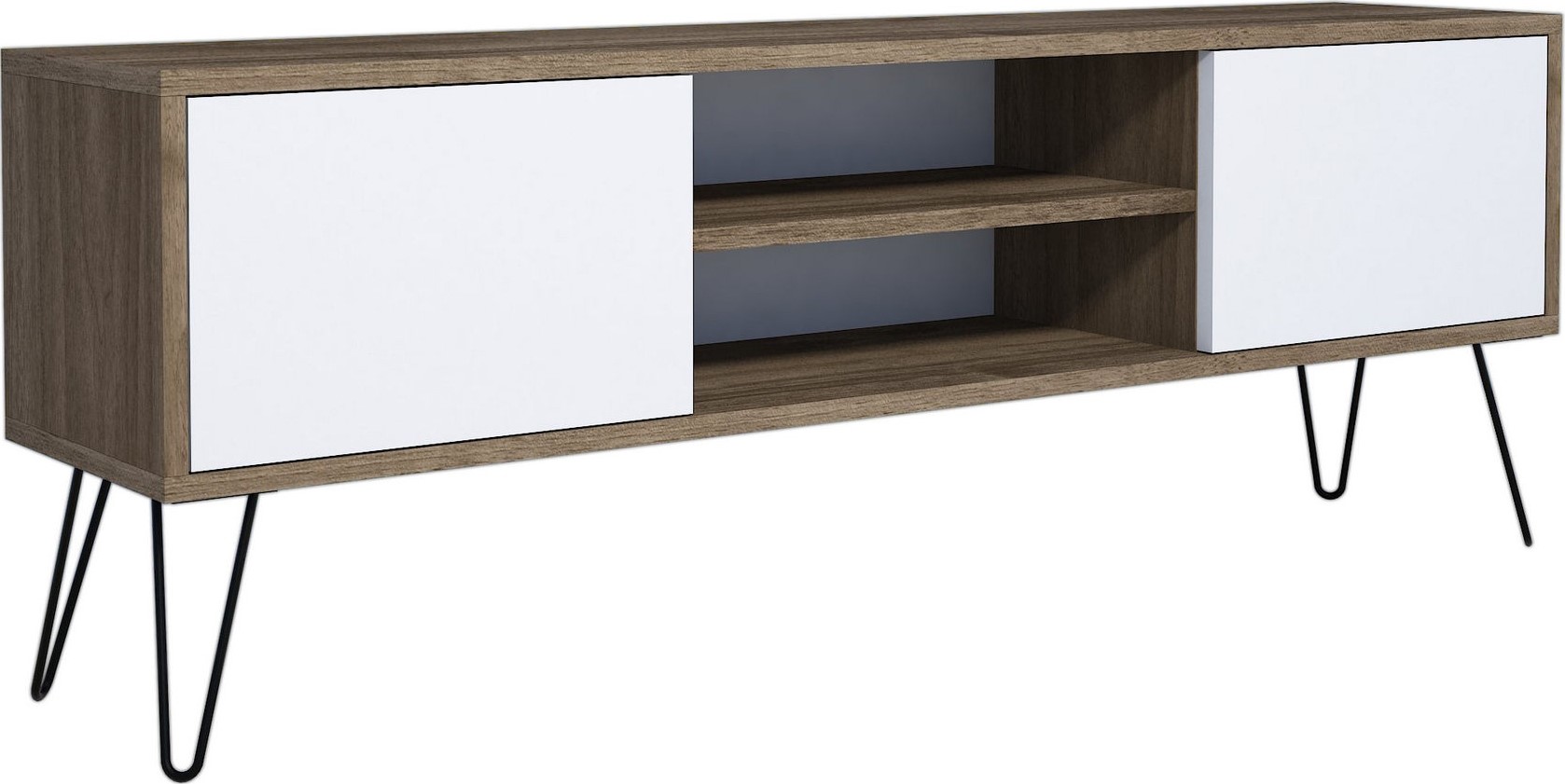 Eva mediabank - Walnoot/wit Eva mediabank - Walnoot/wit