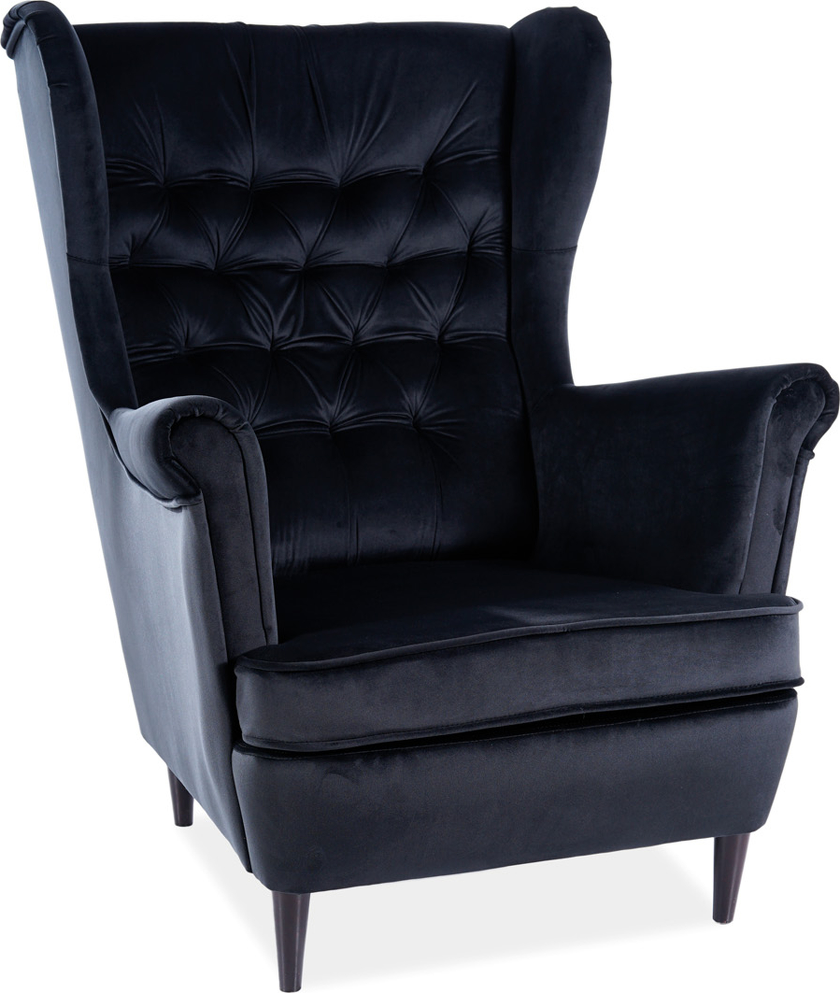 Harry fauteuil - Zwart fluweel Harry fauteuil - Zwart fluweel