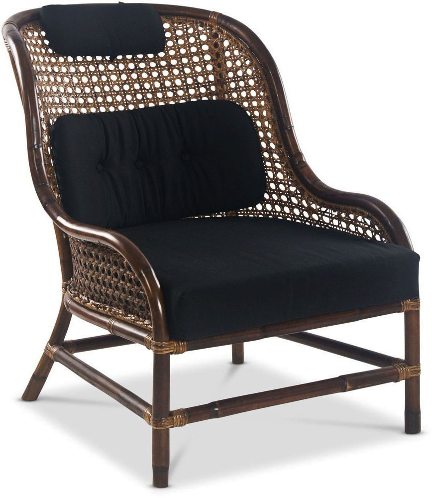 Anton f�t�lj i rotting - Brunbetsad / Svart tyg