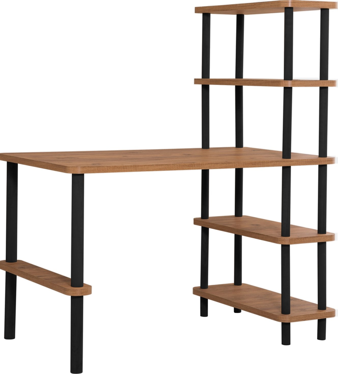 Nano skrivbord 120x70 cm - Svart/furu Nano skrivbord 120x70 cm - Svart/furu