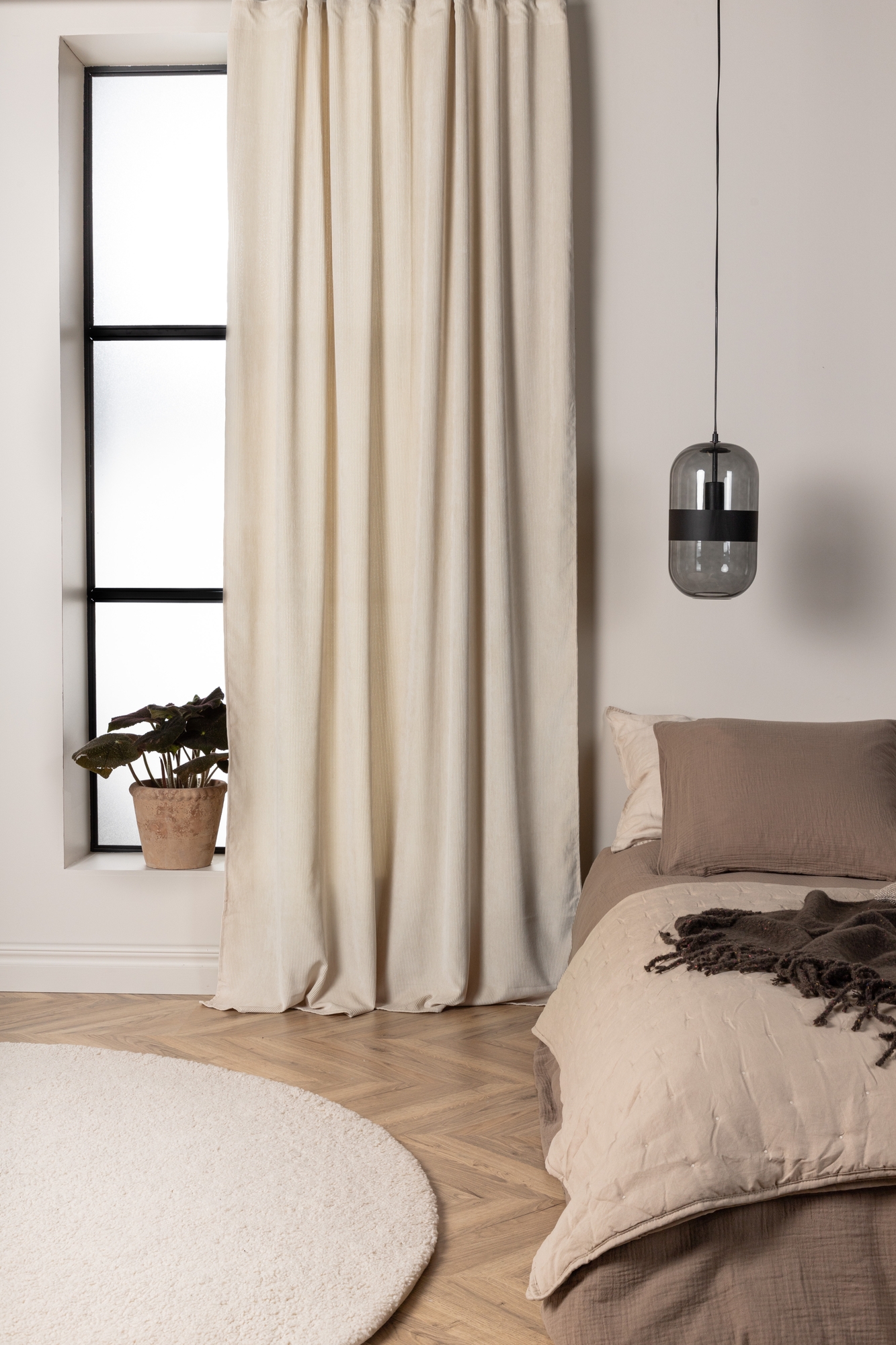 Apel gordijn - Beige