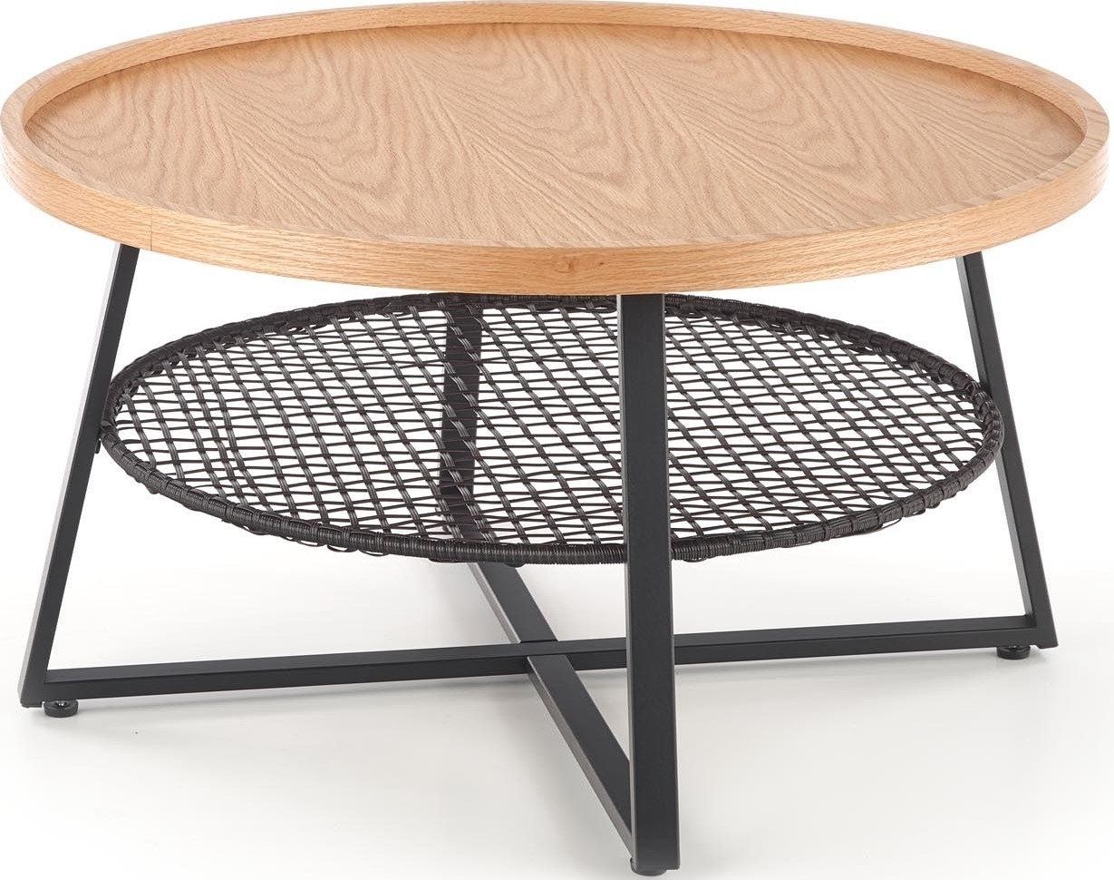 Valentin salontafel �80 cm - Eiken/zwart