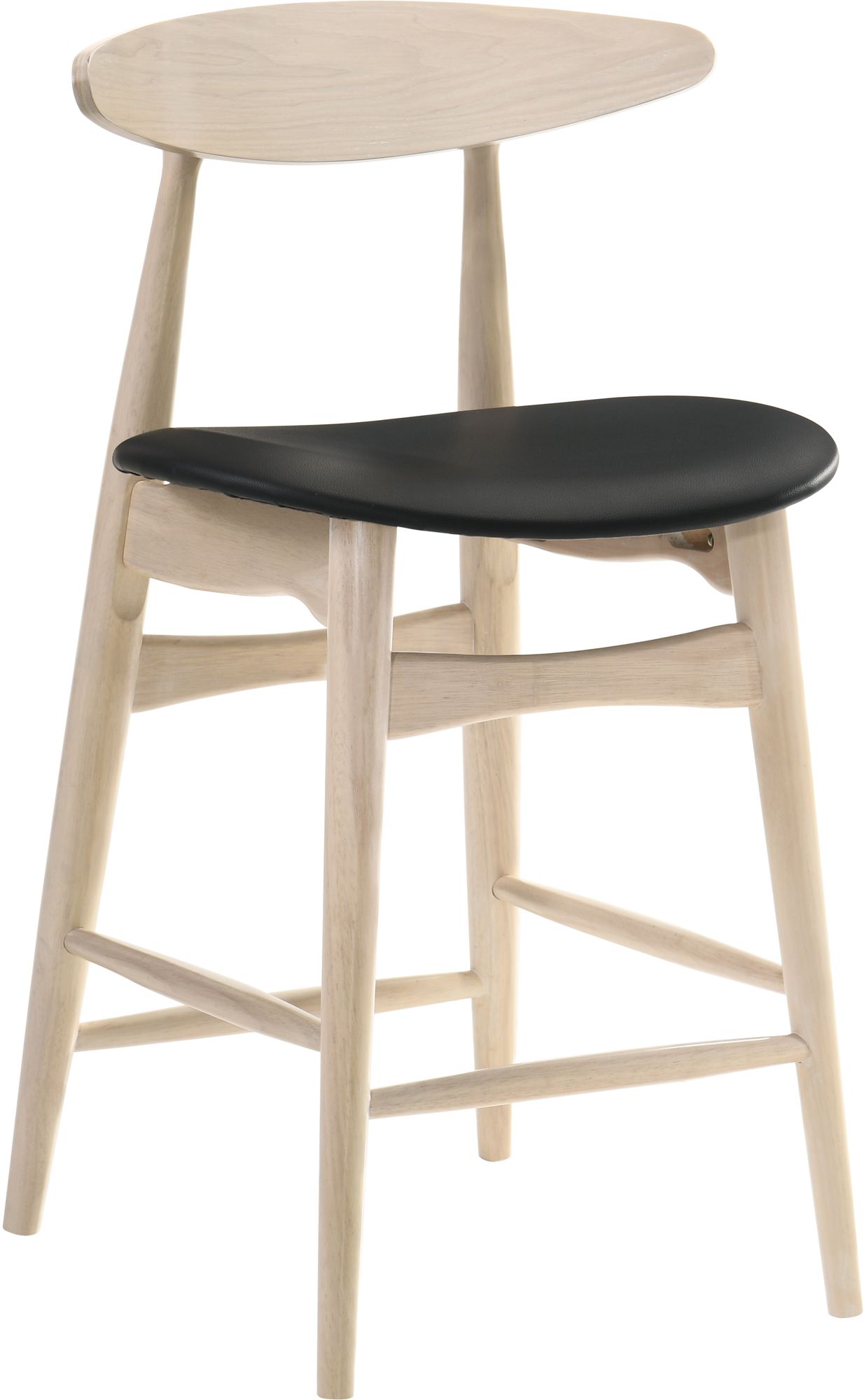 Florence barkruk - Whitewash/Zwart PU