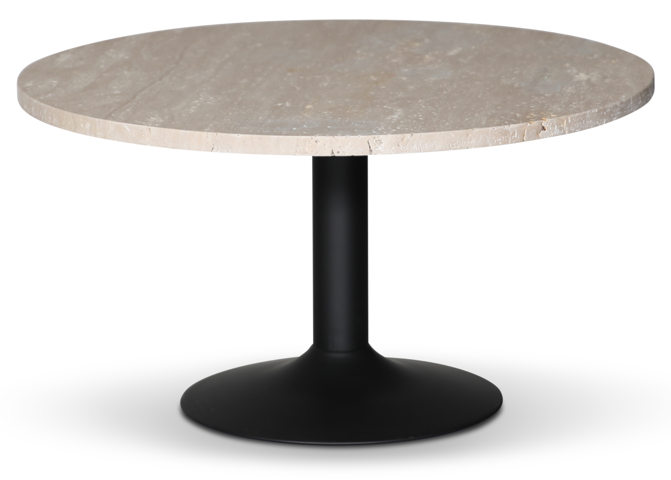 Soffbord beige stenskiva 85 cm i diameter