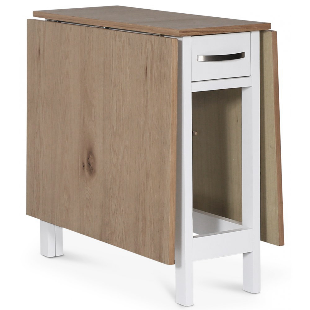 Klaptafel wit / Eiken + Meubelpoten