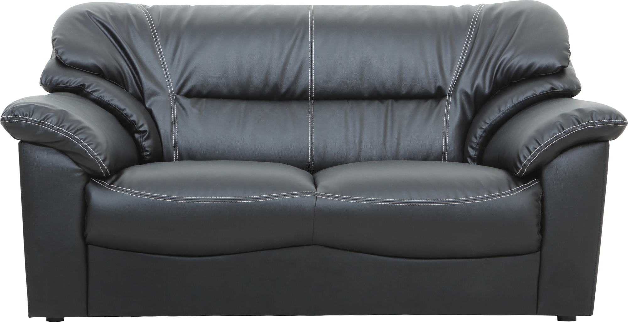 Bank 2-zits zwart imitatieleer - Dominic