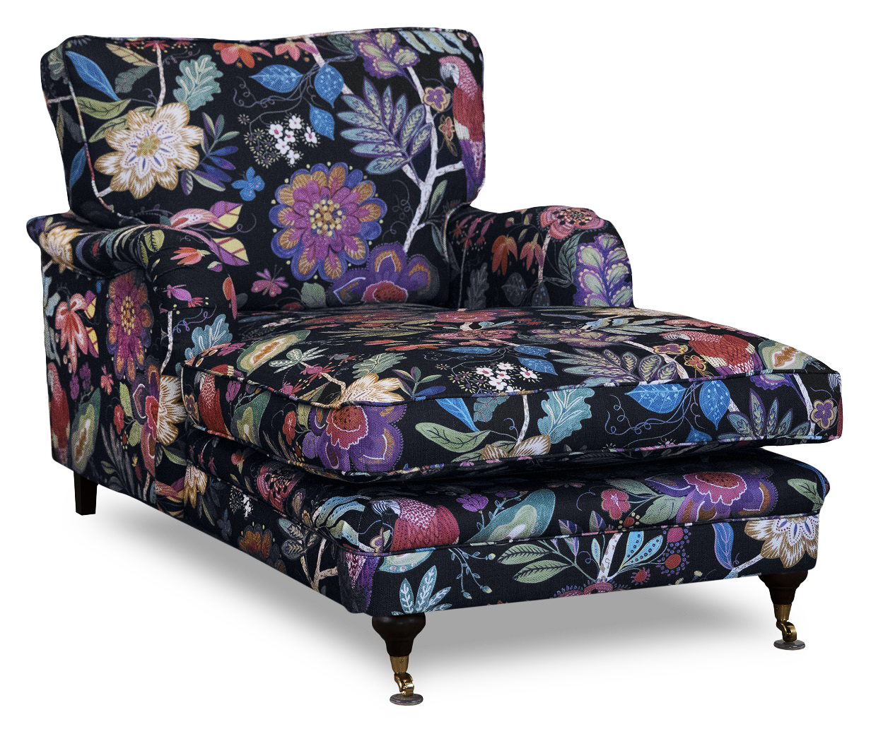 Howard Spirit divanfauteuil in gebloemde stof - Eden Parrot Black