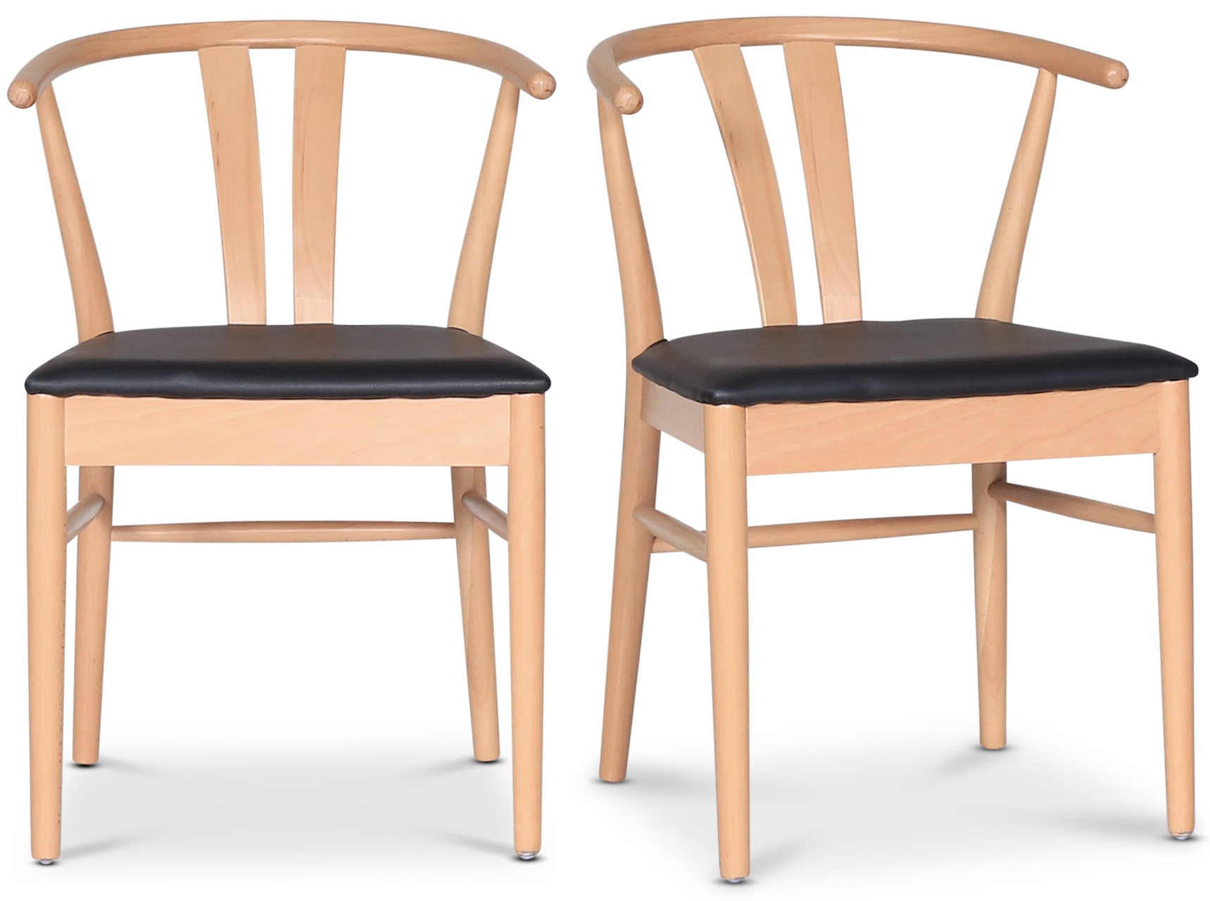 Astrid eetkamerstoel met zwarte PU zitting