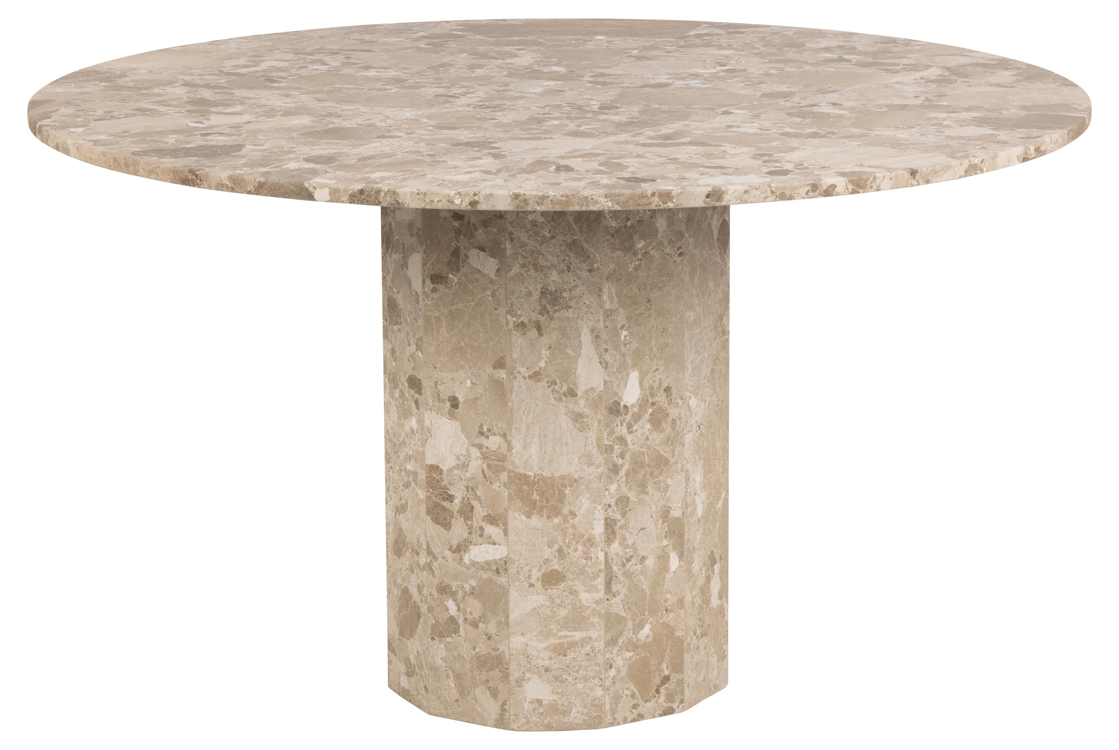 Pegani ronde eettafel �130 cm beige marmersteen