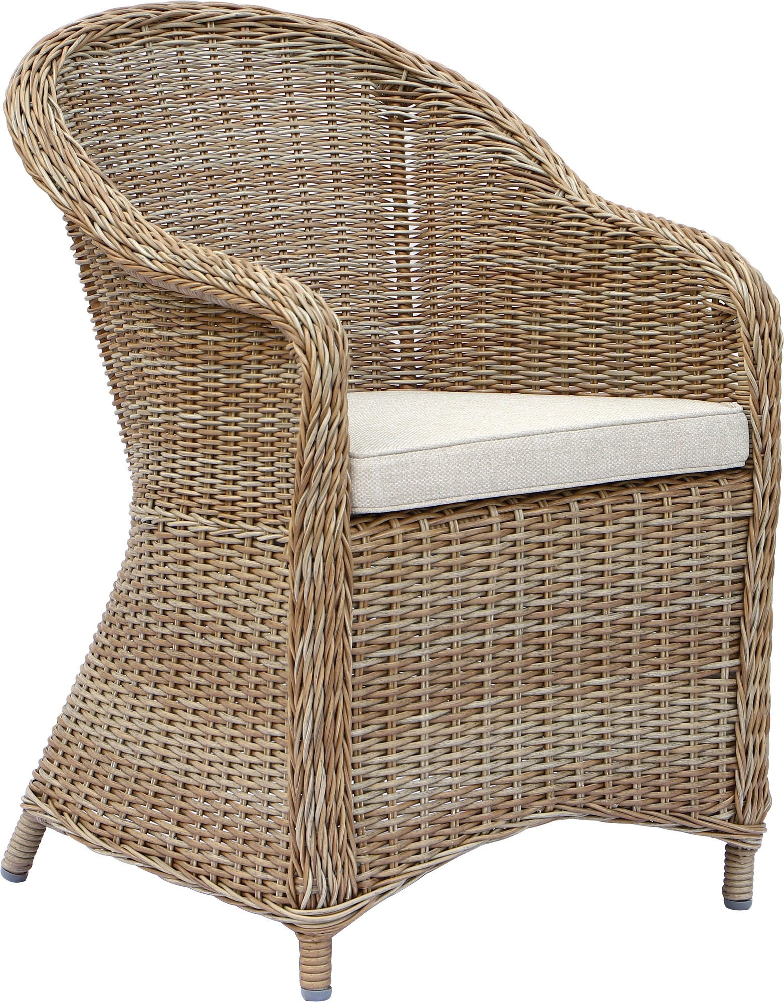 Buitenfauteuil van beige rotan - Mercury + Buitenfauteuil van beige rotan - Mercury +