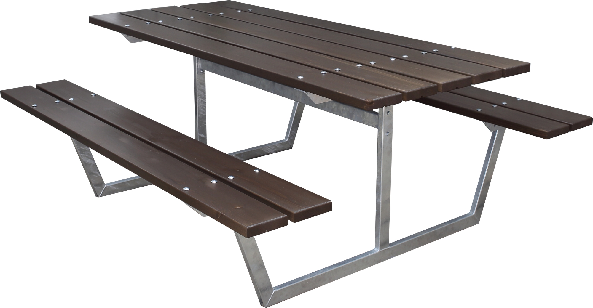 Rustieke bankenset zonder rugleuning - Bruin