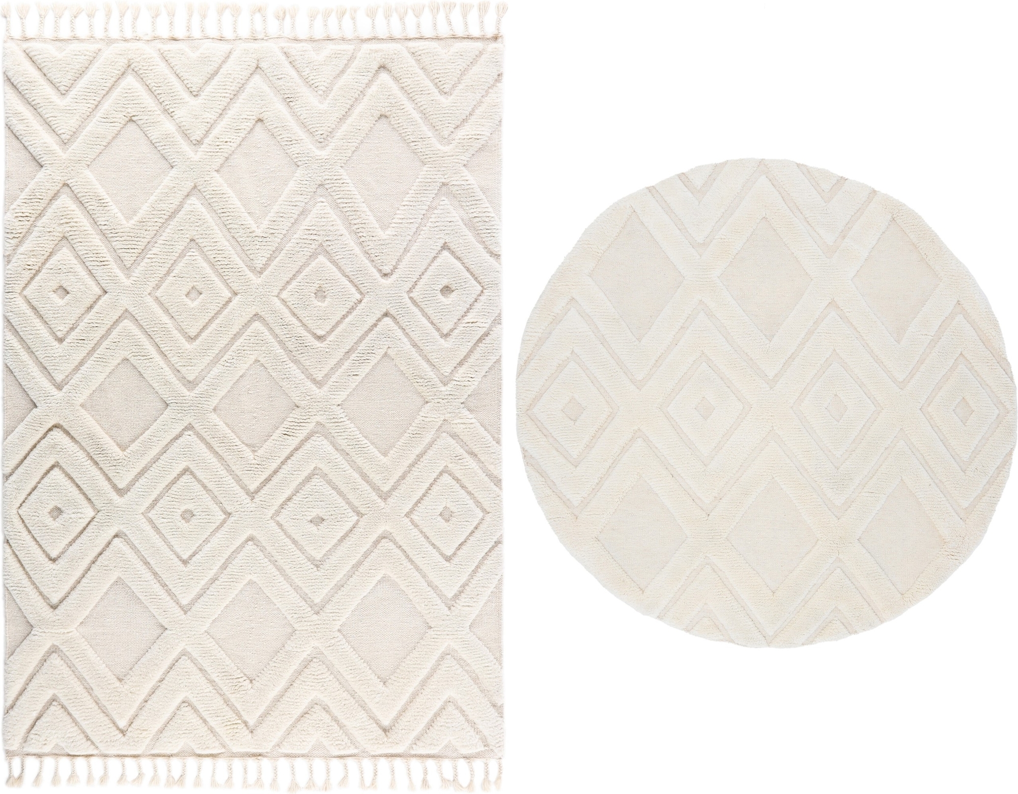 Dahlia wollen vloerkleed - Wit