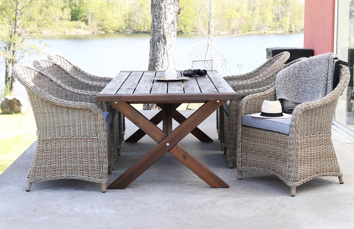 Buitentafel Oxford 220x100 cm - Bruin gelaserd