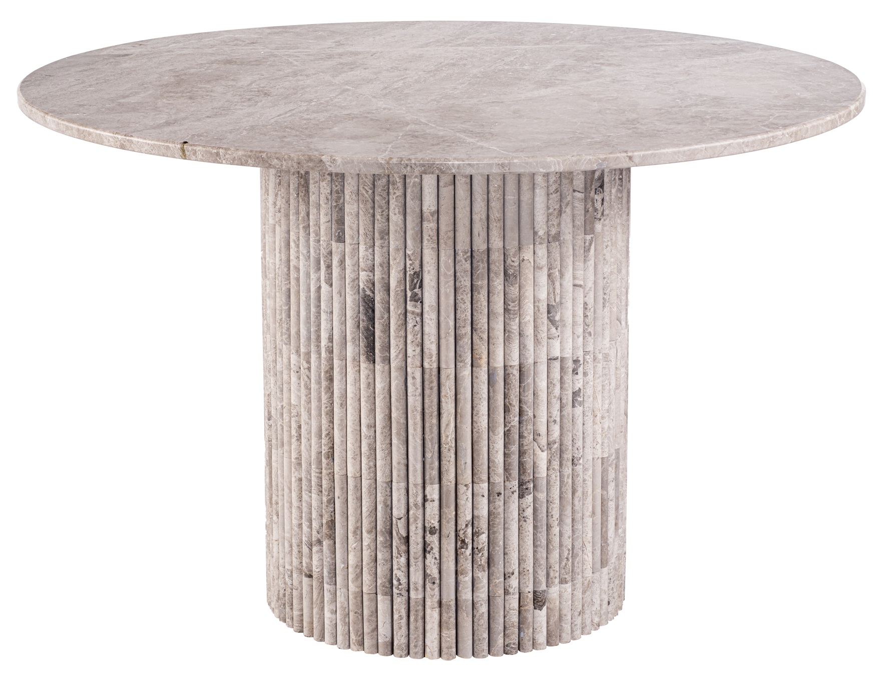 Pegani ronde eettafel in grijsbeige marmer - Elke maat 105 of 130 cm