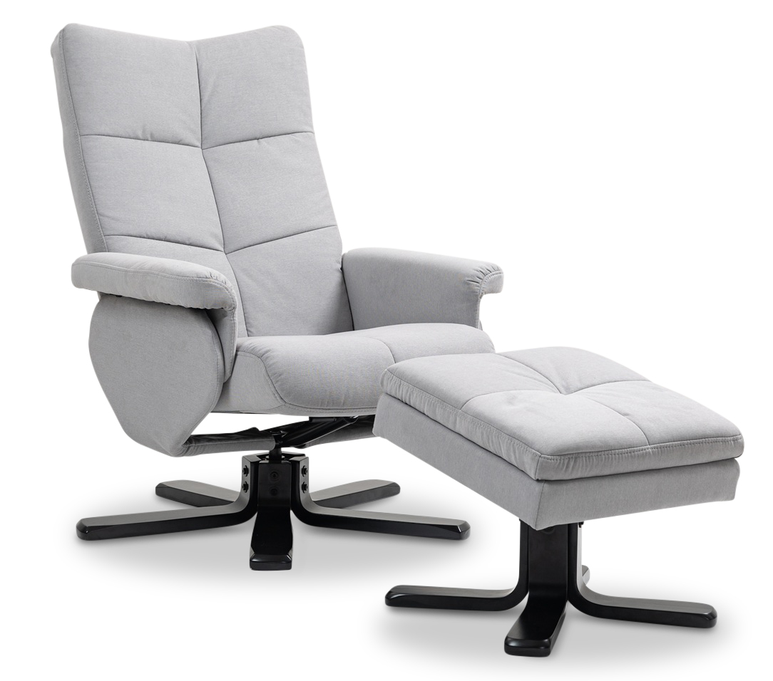 Duva st�llbar f�t�lj med fotpall - Gr� + M�beltassar