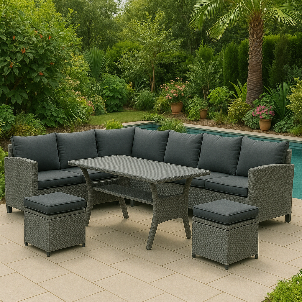 Tor utesoffgrupp - Gr� konstrotting | H�rnsoffa