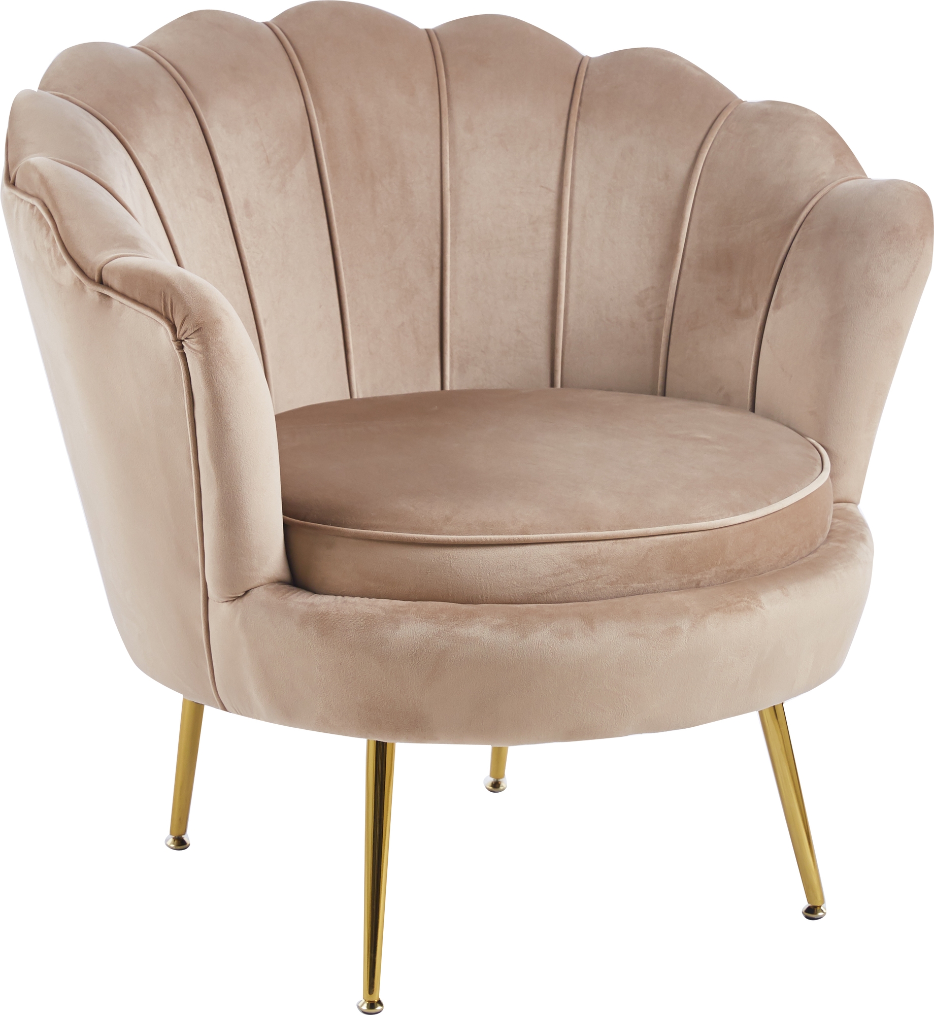 F�t�lj i m�rk beige sammet/m�ssing - Kingsley + M�beltassar