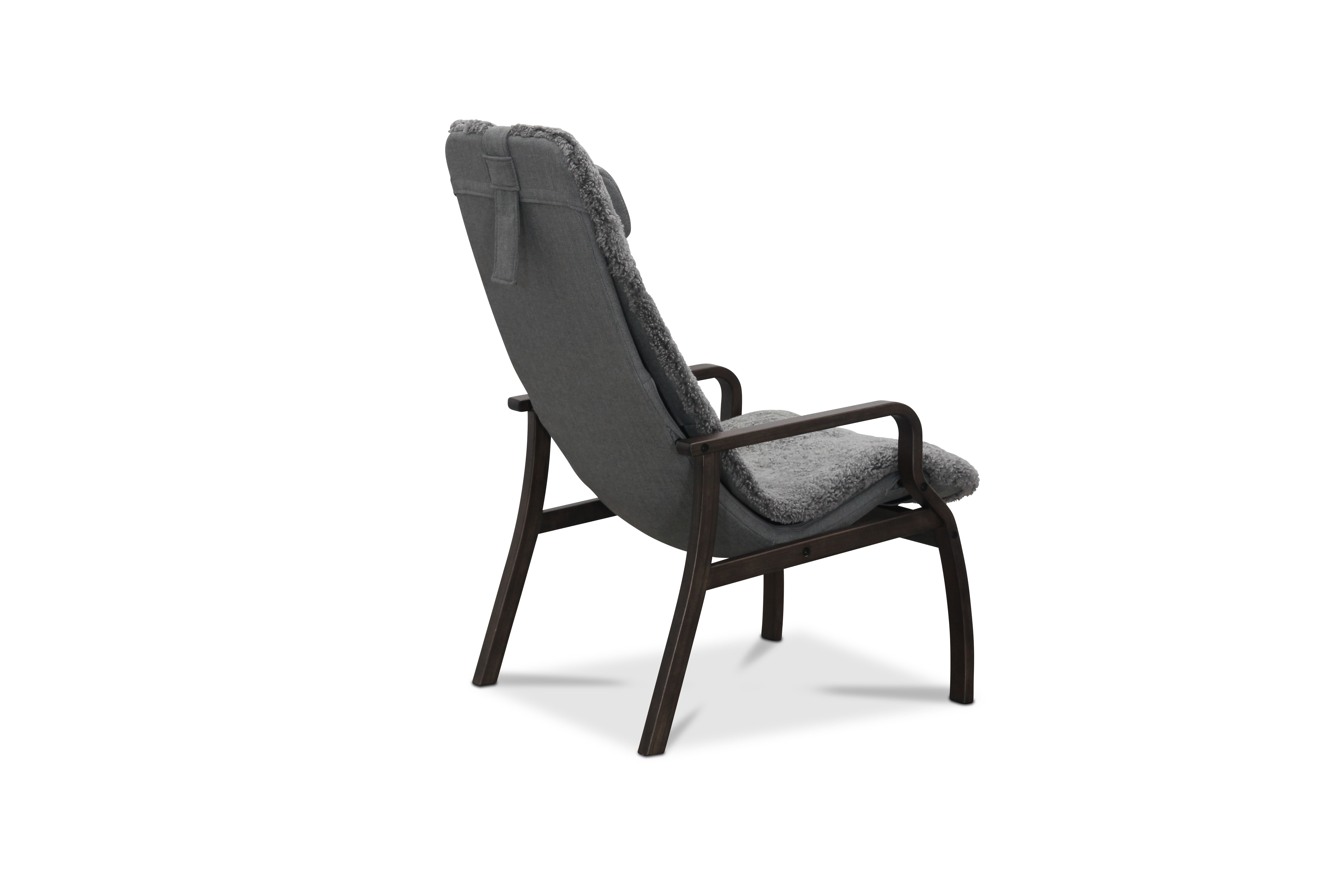 Fåtölj med fotpall fårskinn smoked oak/grå - Frank Fåtölj med fotpall fårskinn smoked oak/grå - Frank