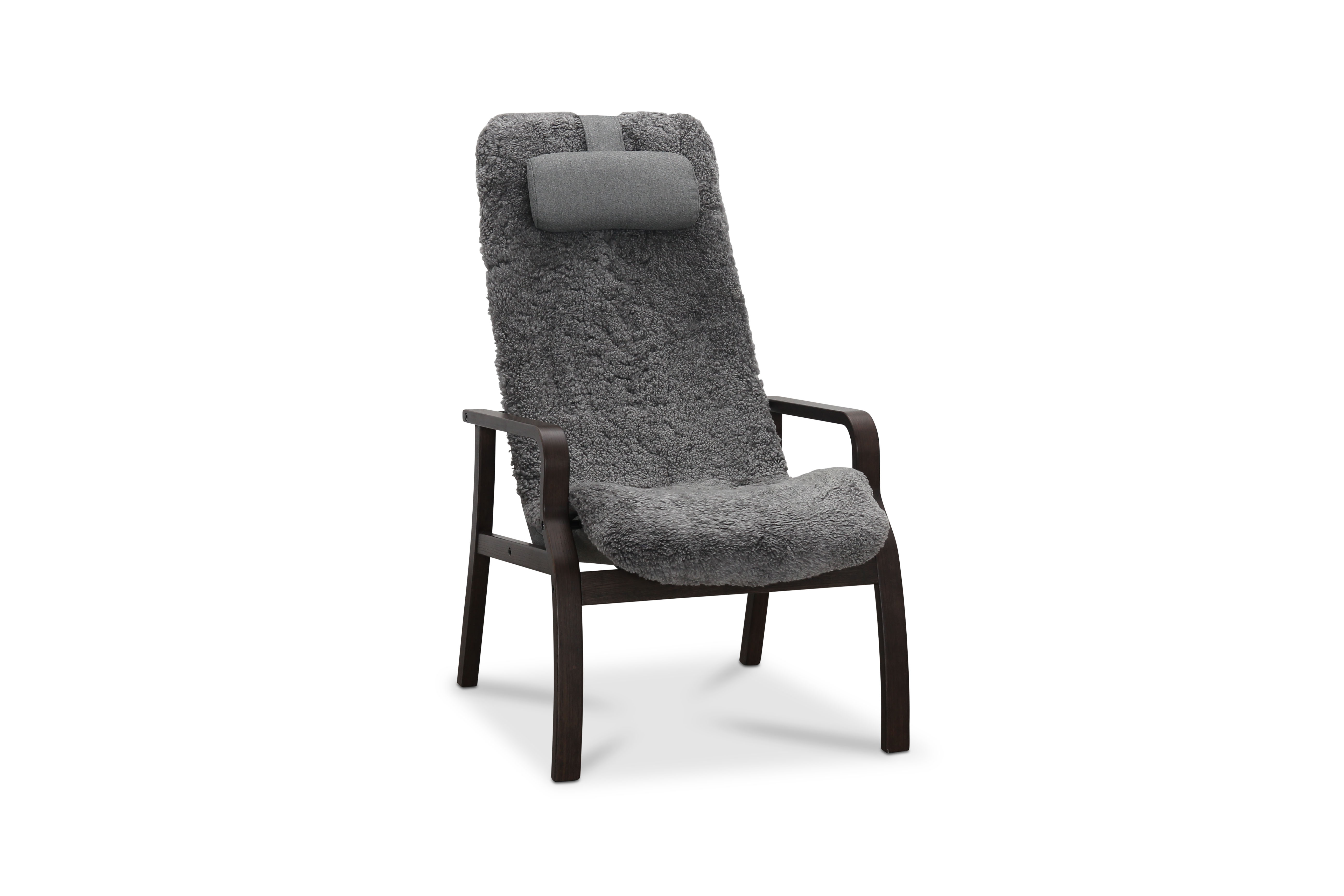 Fåtölj med fotpall fårskinn smoked oak/grå - Frank Fåtölj med fotpall fårskinn smoked oak/grå - Frank