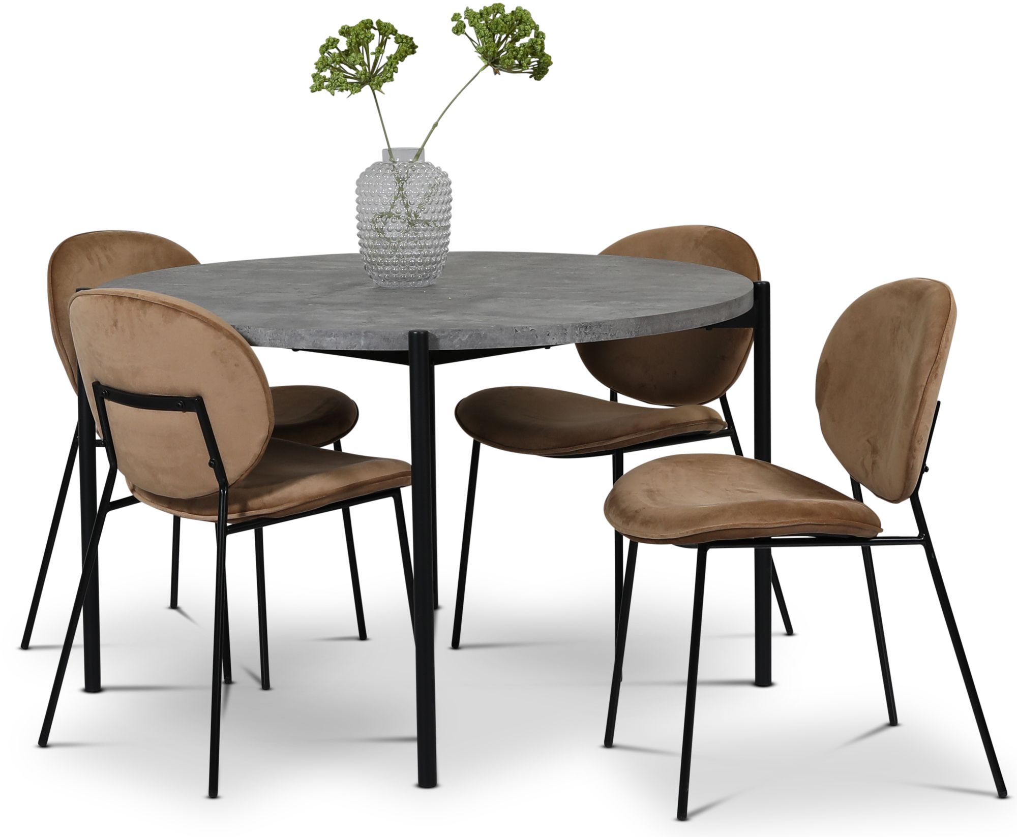 Shanghai matgrupp: bord 120 cm inkl. 4 st stolar