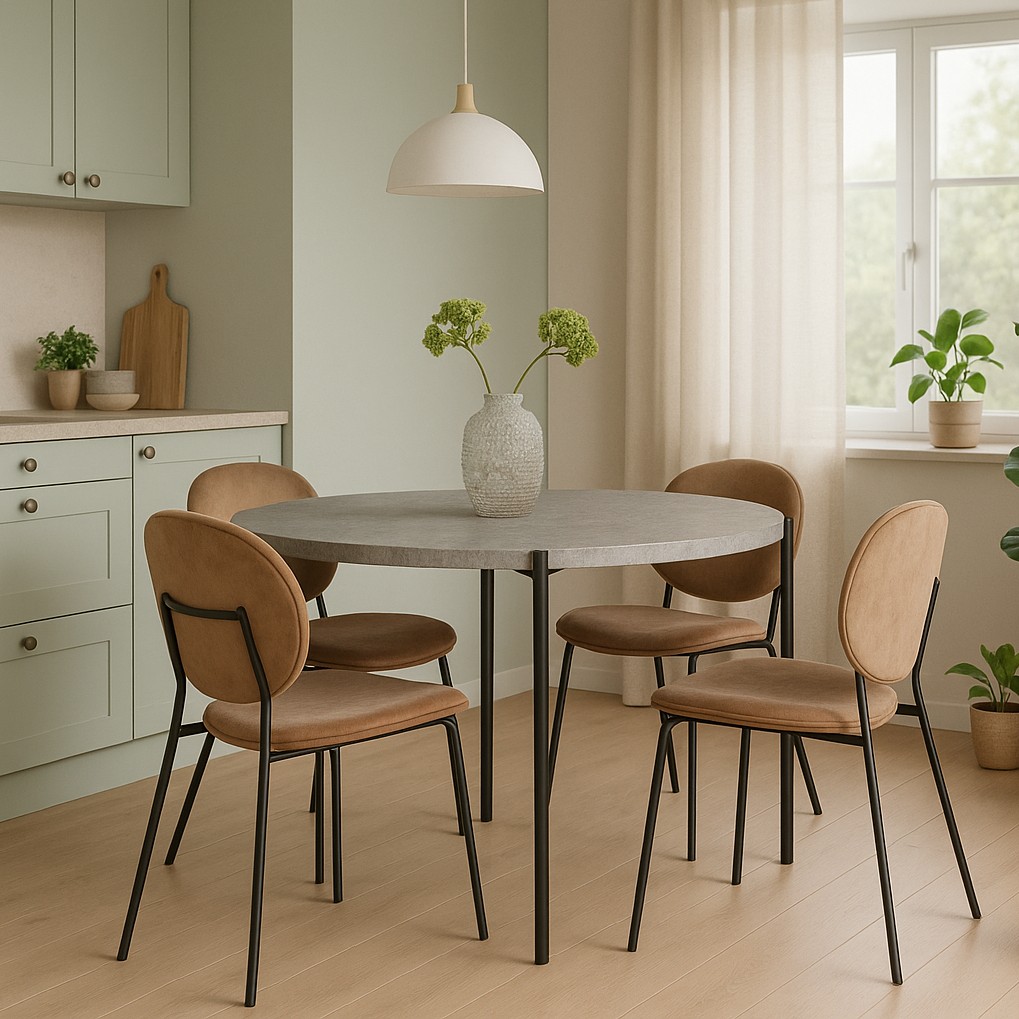 Shanghai matgrupp: bord 120 cm inkl. 4 st stolar