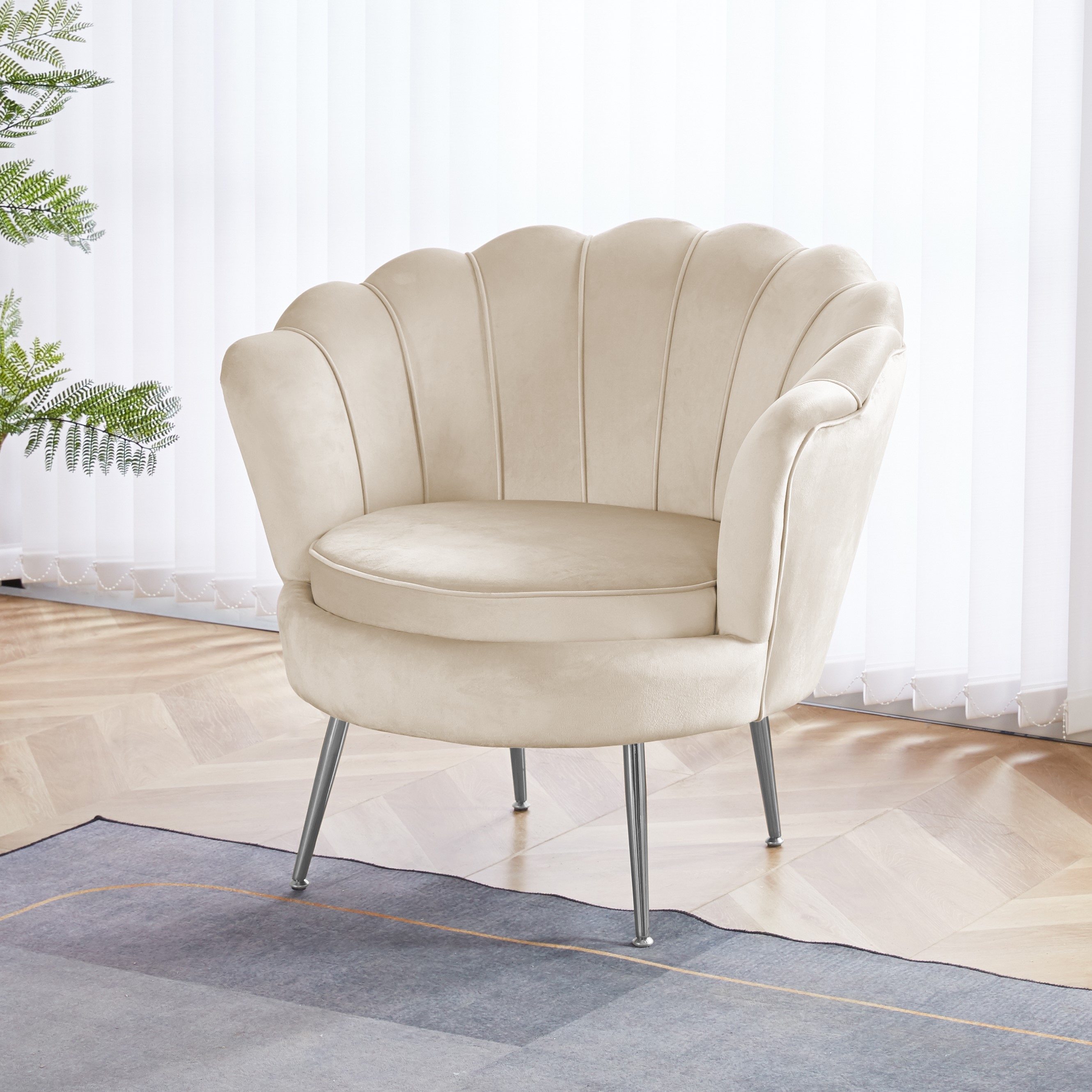 F�t�lj i beige sammet - Kingsley + M�beltassar