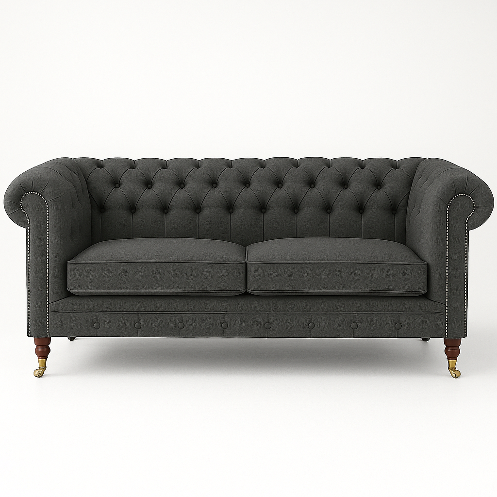 2,5-sits chesterfieldsoffa mörkgrå - Cambridge deluxe 2,5-sits chesterfieldsoffa mörkgrå - Cambridge deluxe