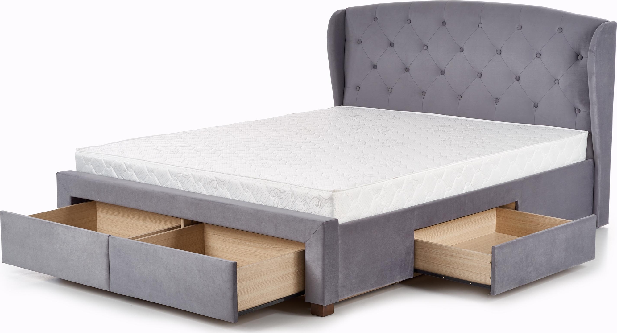 S�ngram 160x200 cm med f�rvaring - gr� sammet