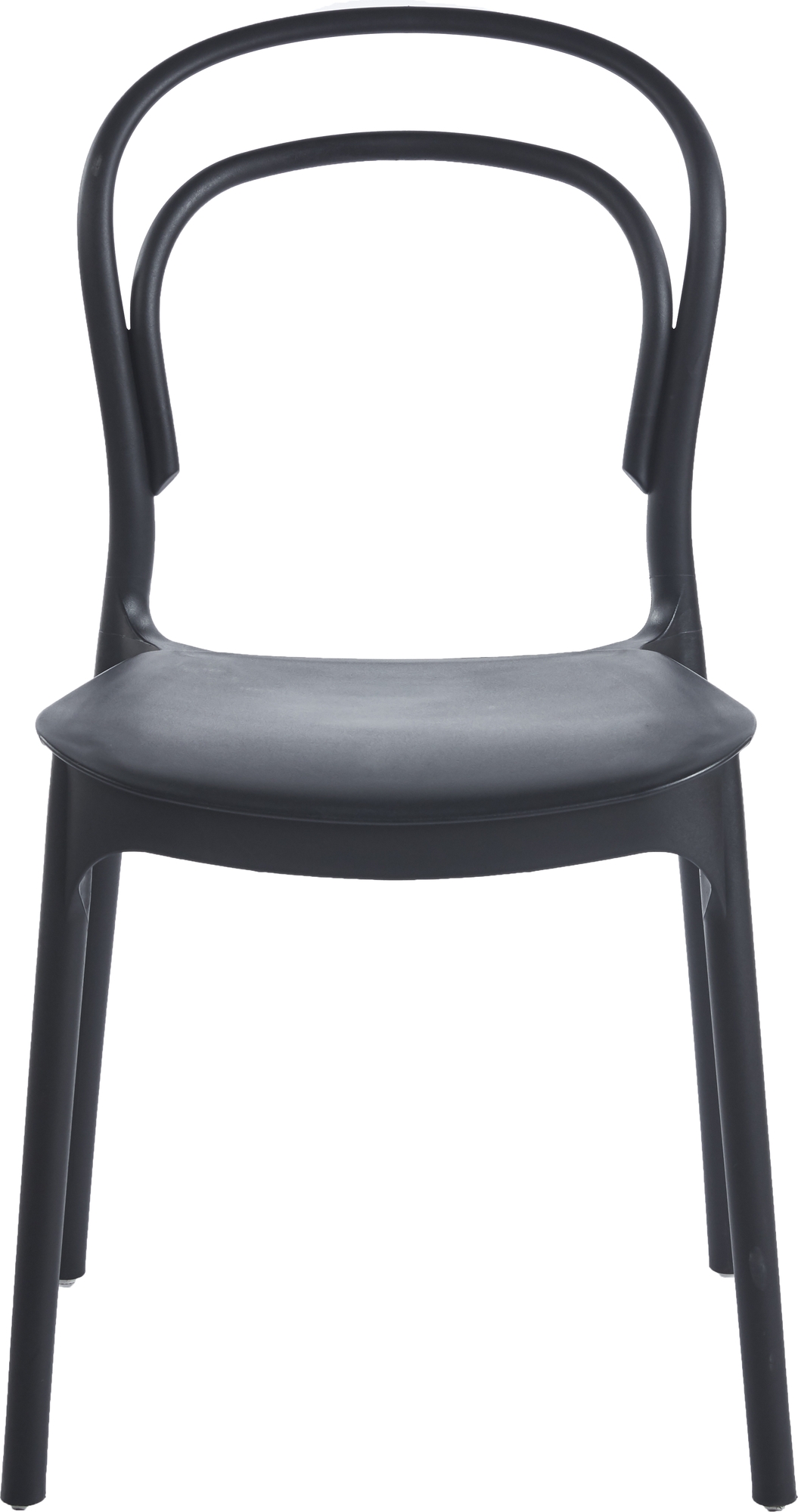 Stol i svart plast stapelbar + Textilskydd f�r utem�bler