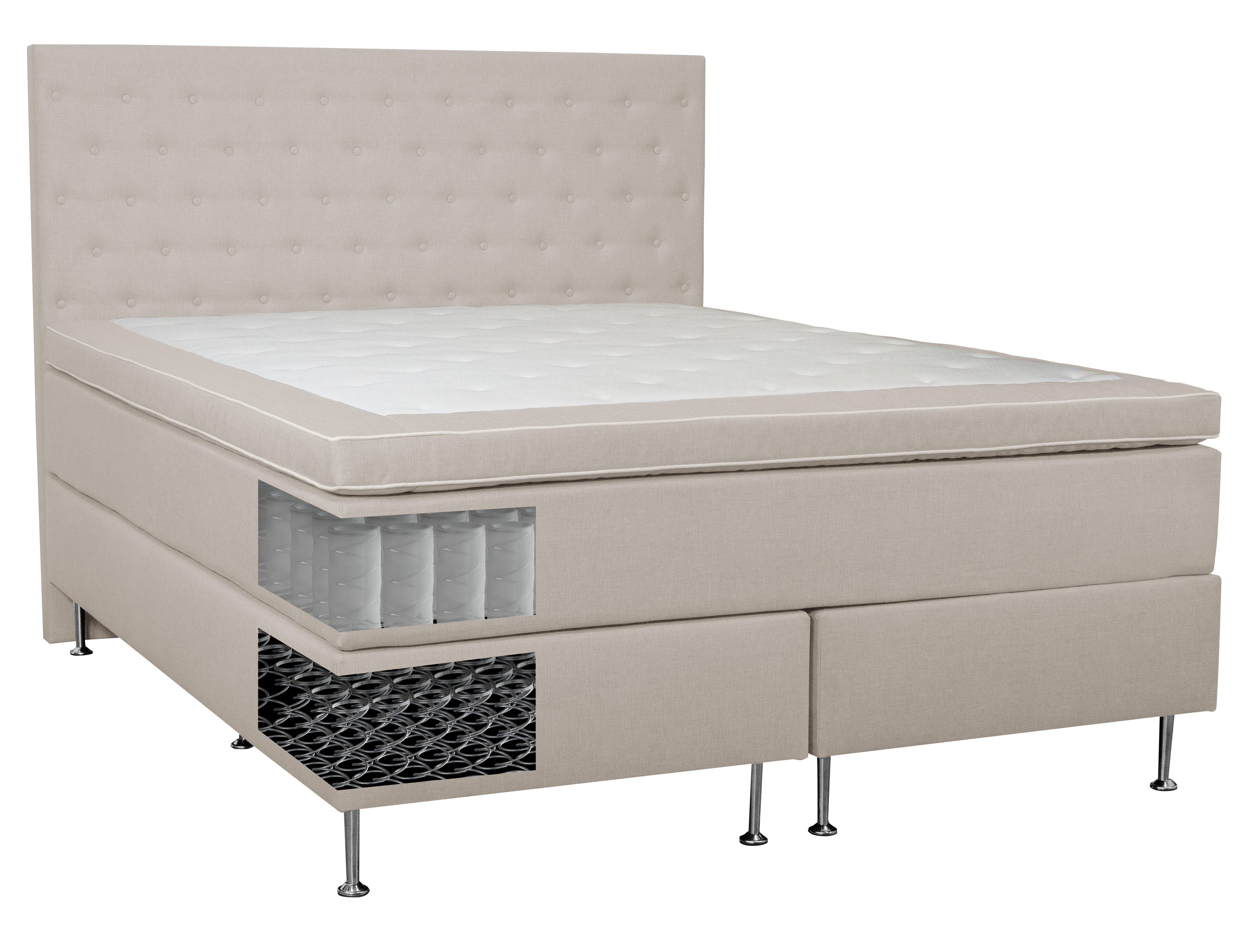 Kontinentalsäng 180x200 cm beige pocketfjädning 5 zoner Kontinentalsäng 180x200 cm beige pocketfjädning 5 zoner