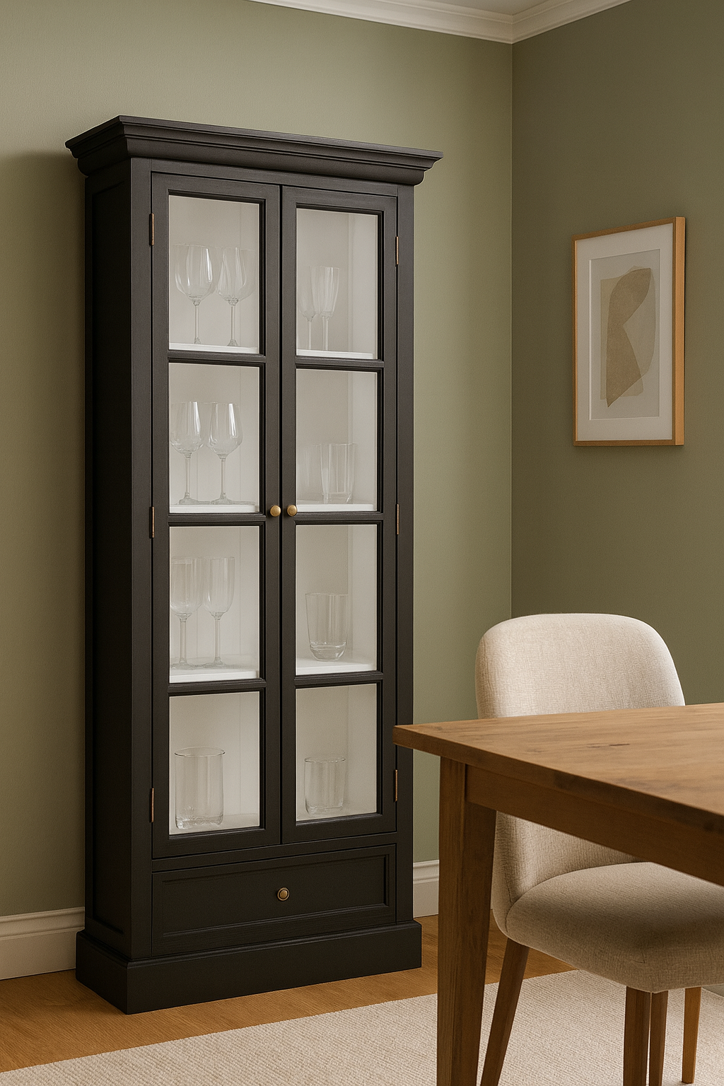 Bristol vitrinsk�p antiksvart