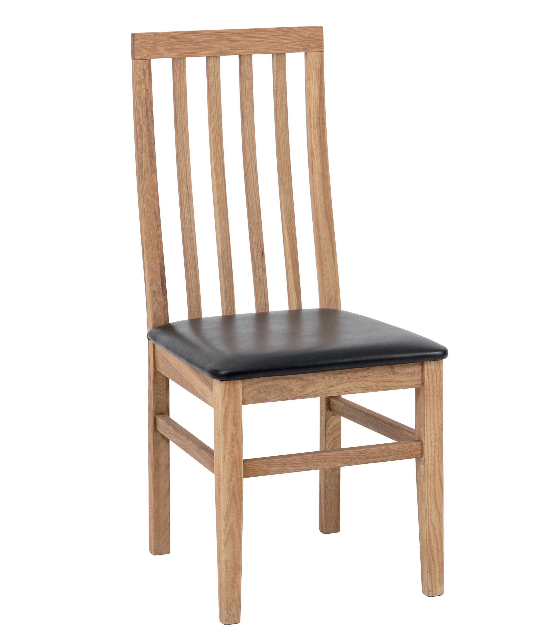 Matstol ek med svart sits - Alaska