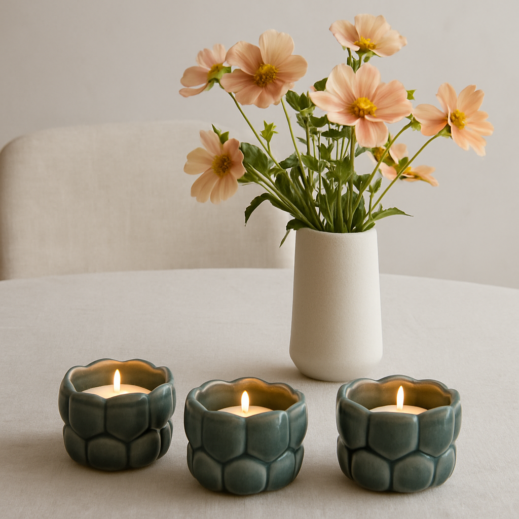 Ljuslykta för värmeljus 3-pack - Blå Ljuslykta för värmeljus 3-pack - Blå