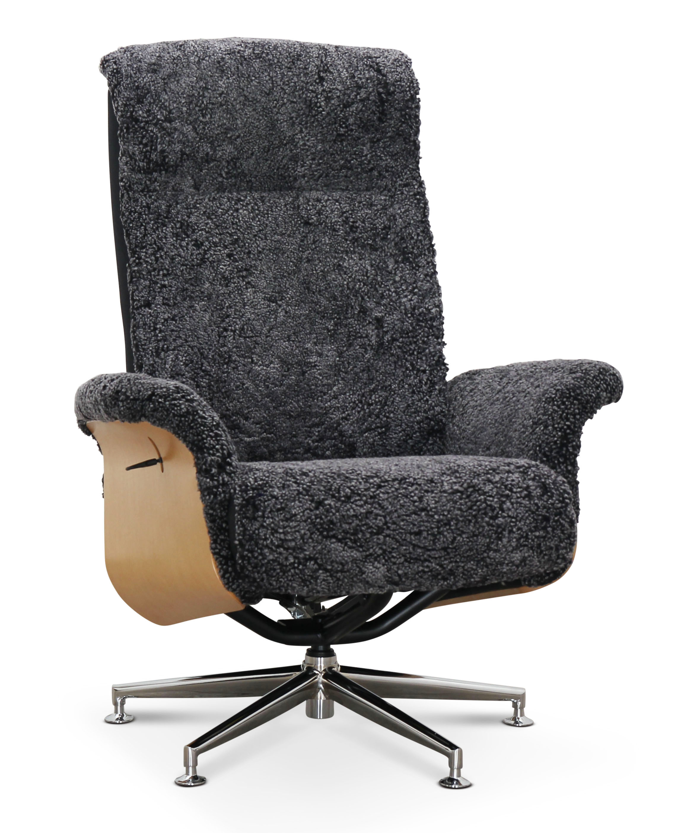 Ftlj med fotpall frskinn ek/antracit - Ulla + Flckborttagare fr mbler