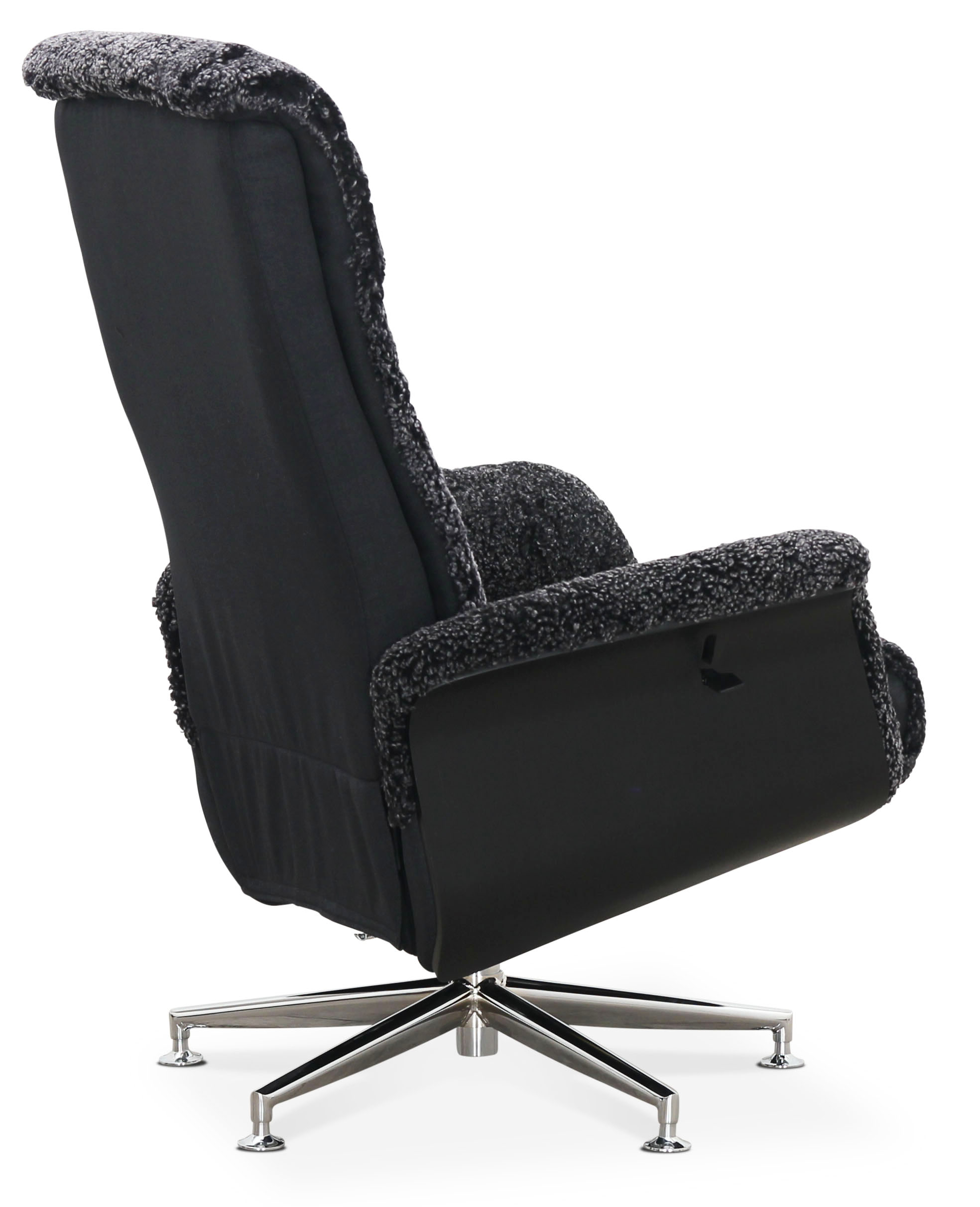 Ftlj med fotpall frskinn mrkgr/svart - Ulla + Flckborttagare fr mbler