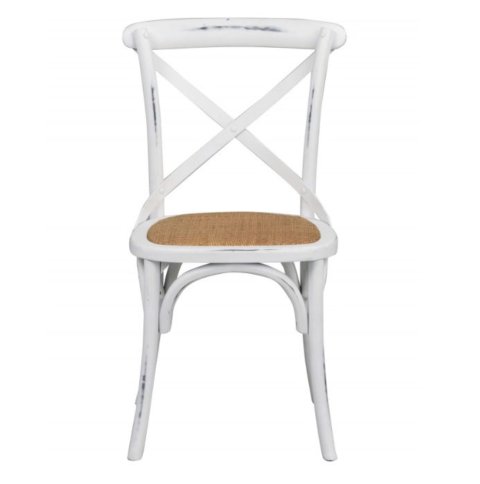 Gaston vit köksstol med rottingsits + Möbeltassar Gaston vit köksstol med rottingsits + Möbeltassar