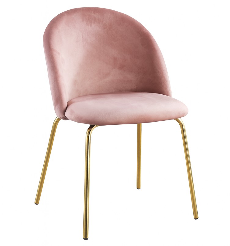 Stol i rosa sammet guldiga ben