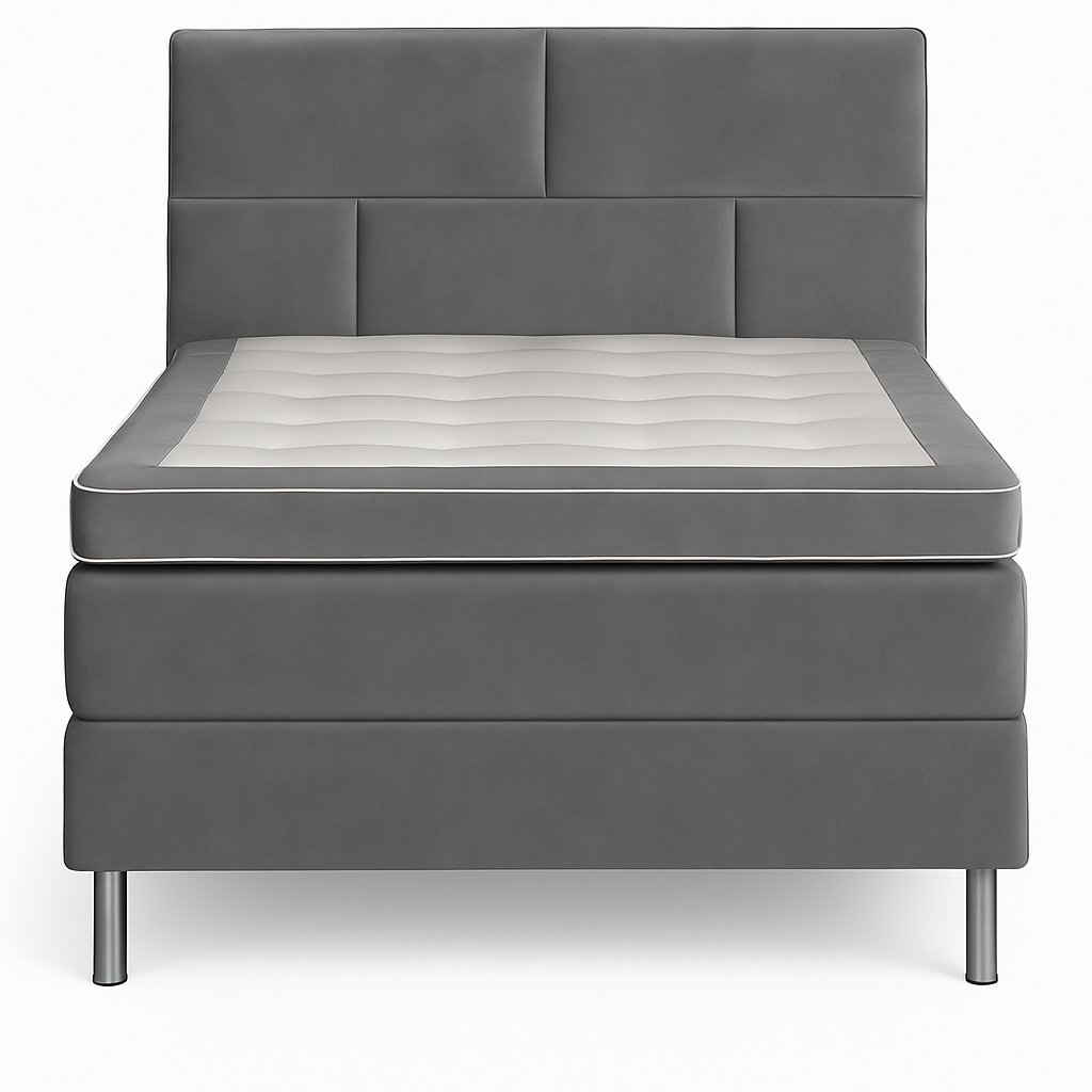 S�ng 90x200 cm - Gr� sammet - Hilton Deluxe