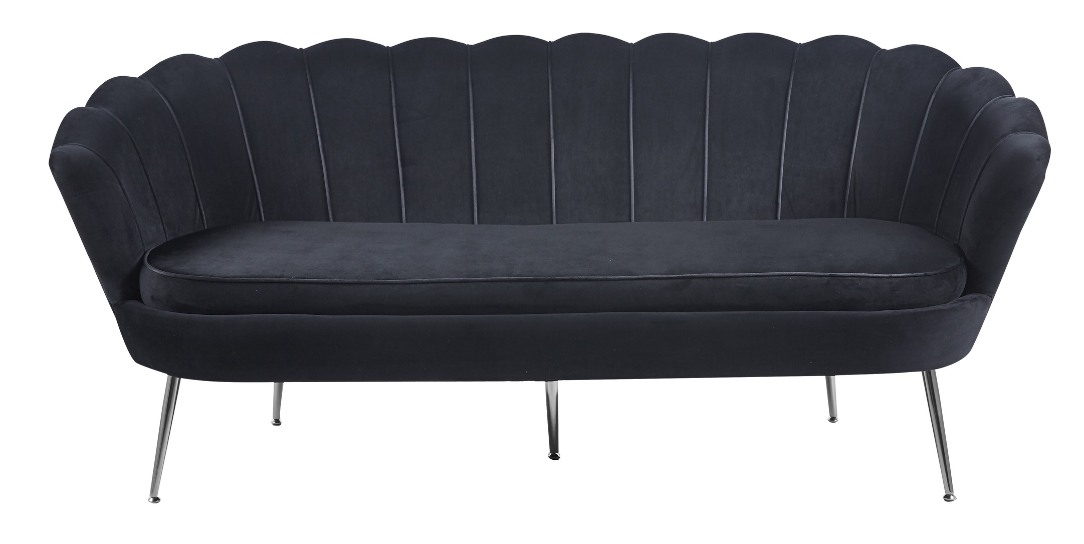 Soffa 3-sits i svart sammet - Kingsley + M�beltassar