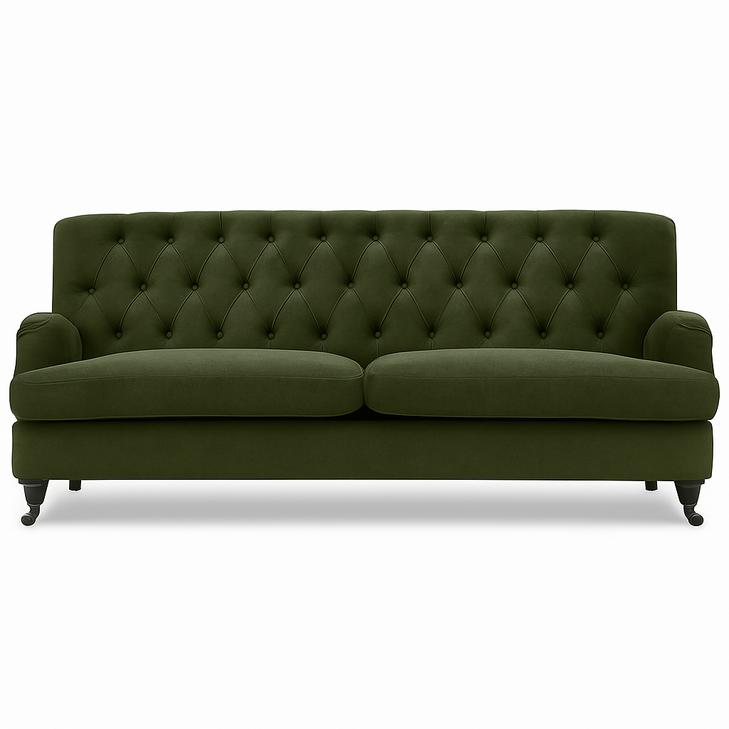 Soffa 215 cm i m�rkgr�n kl�dsel - Howard Barkley