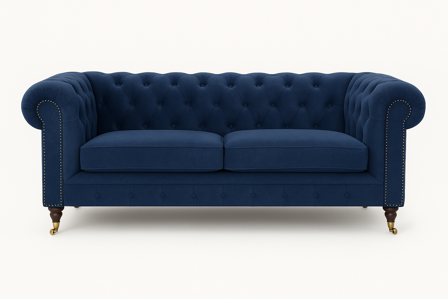 Soffa Sheffield Chesterfield 2-sits - M�rkbl� sammet