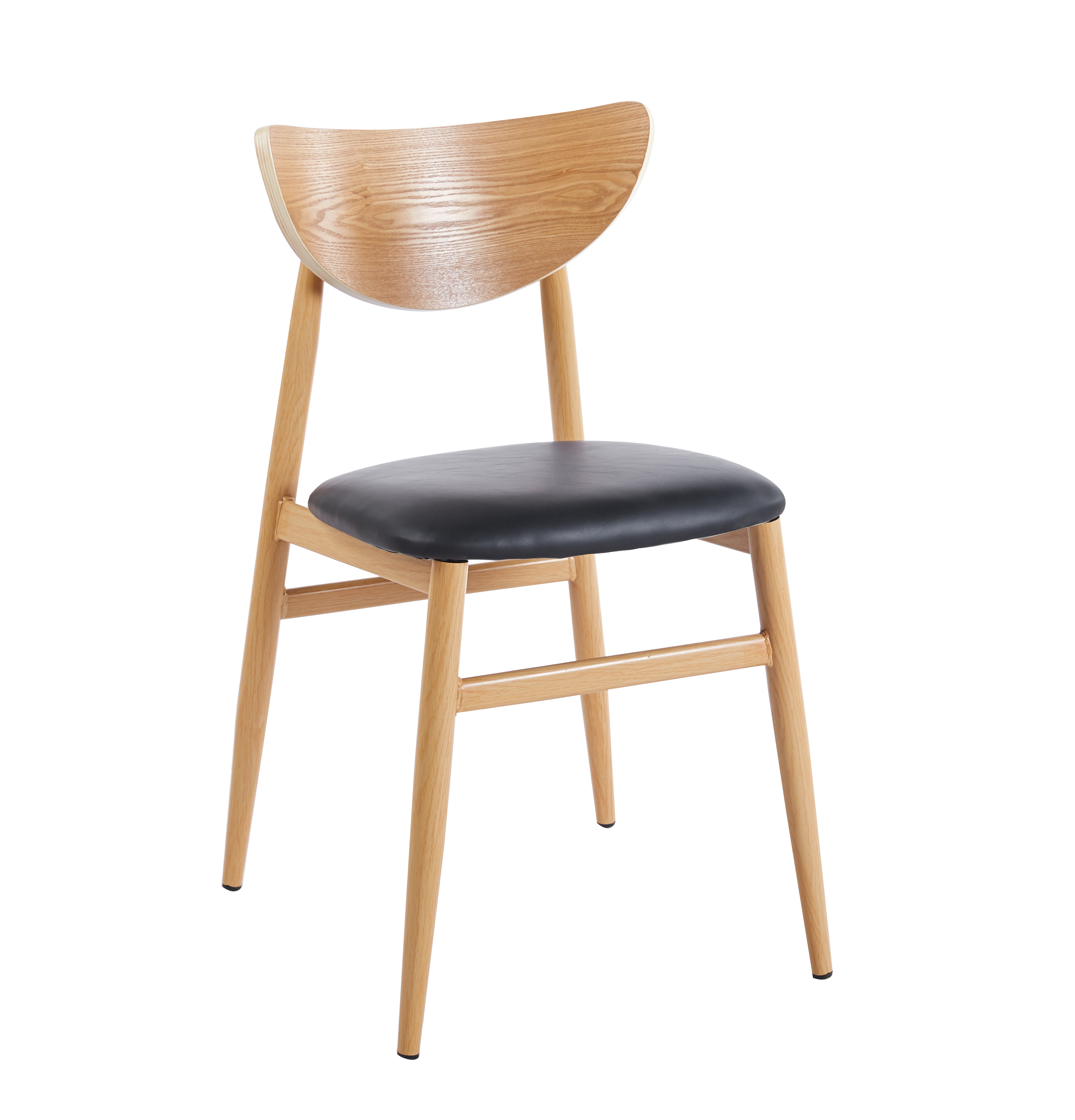 Matstol Ludvig - Ek med svart PU sits