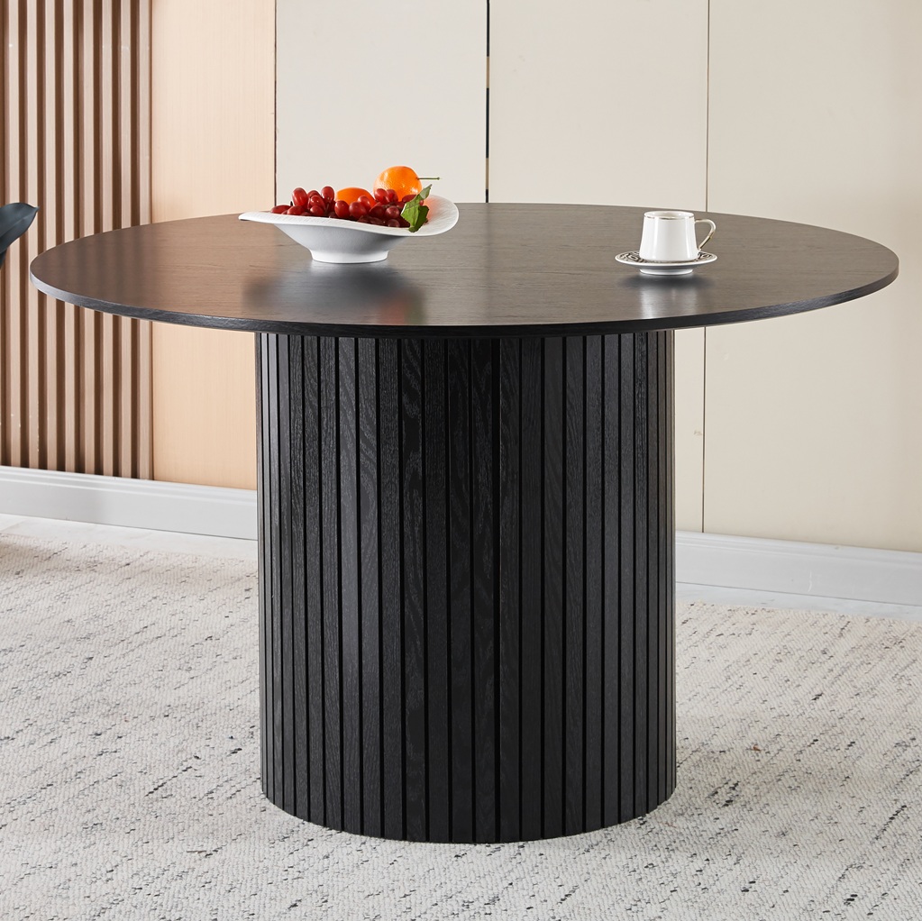 Ludvig runt matbord 120 cm svartbetsad ek