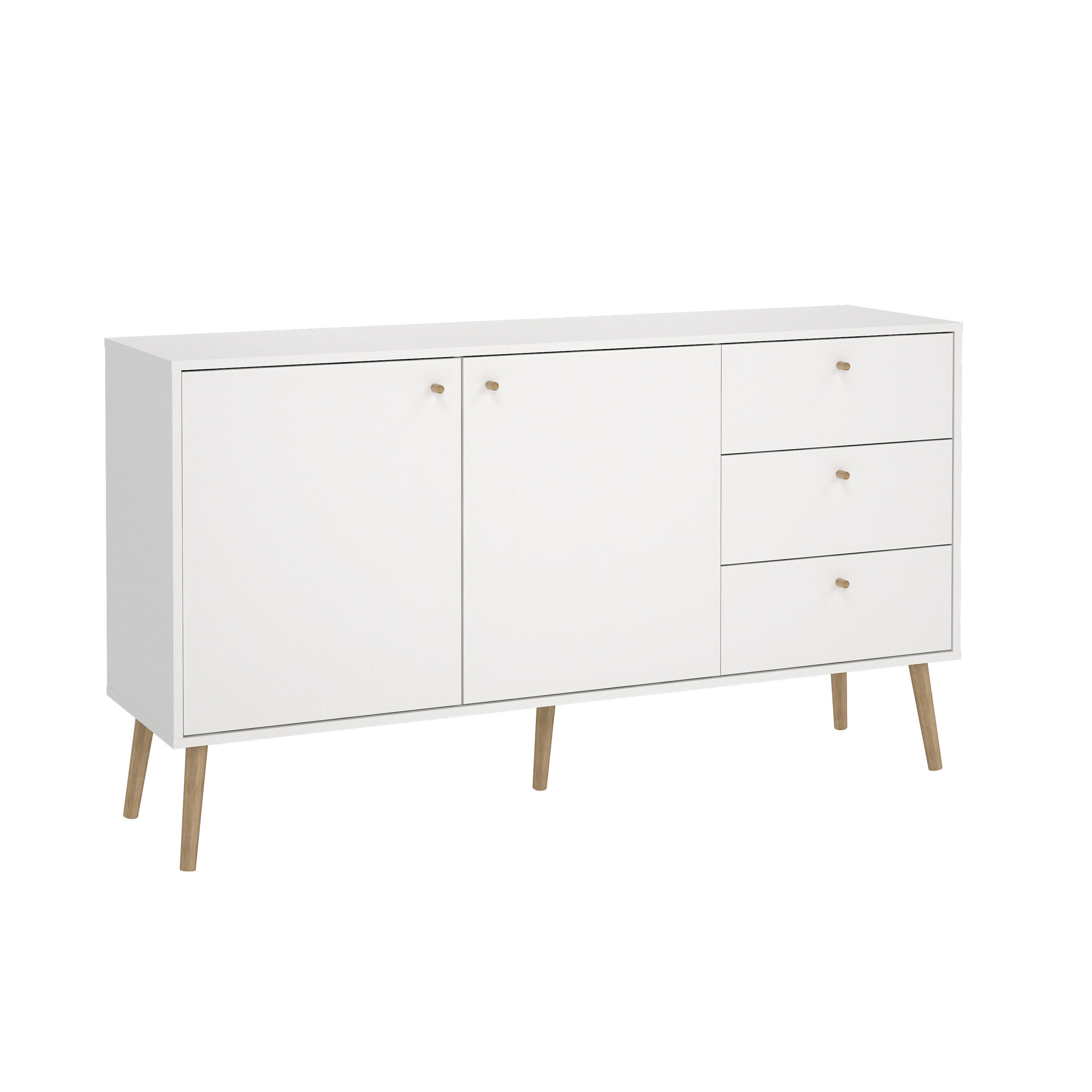 Sideboard Bodo | 2 drrar & 3 ldor | Vit