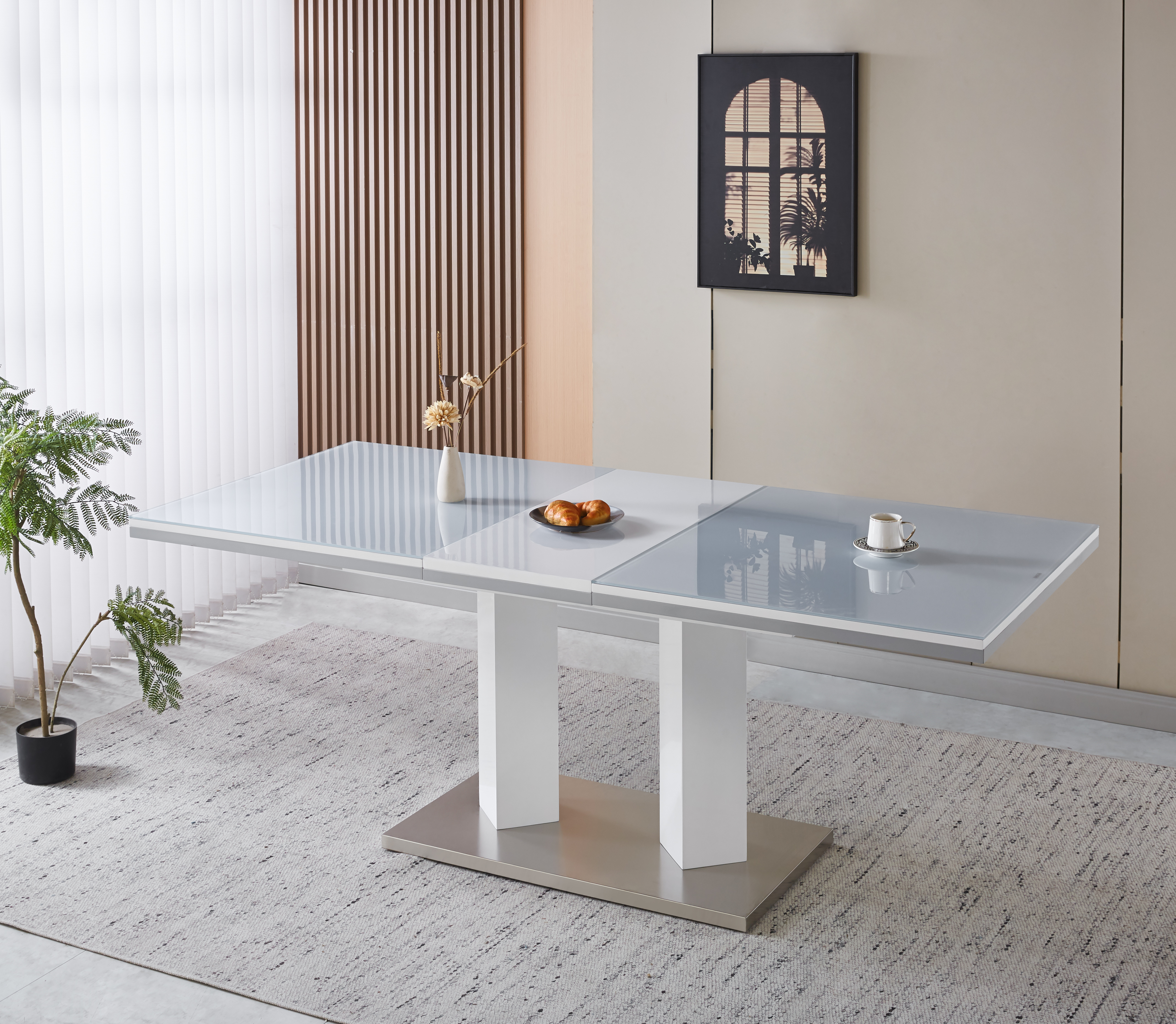 Colombia matbord frlngningbart 160-200 cm - Vit